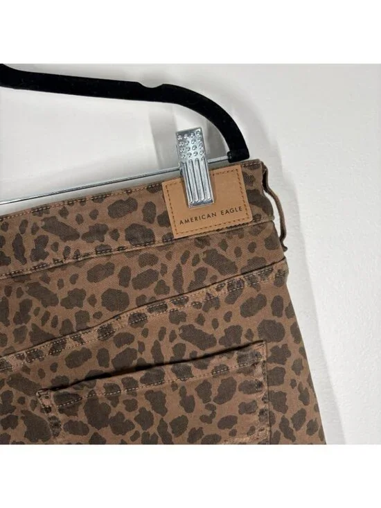 American Eagle Women 20 Leopard Next Level Stretch Super Hi-Rise Jegging NWOT - Picture 9 of 13